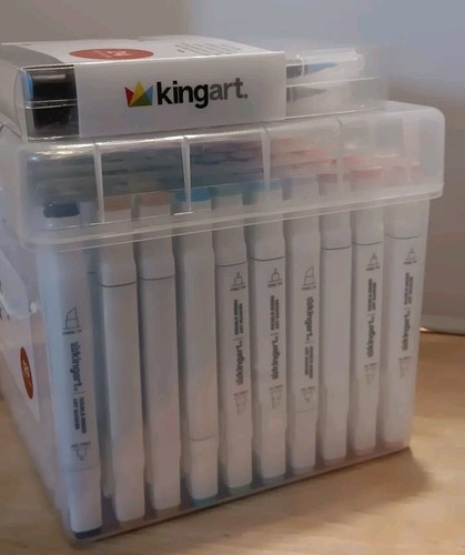 PRO Kingart Double-Ended Alcohol Ink Art Markers 120 COLORS & 24 Brush Pens - Picture 4 of 13