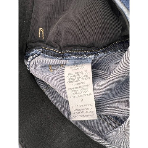Democracy Ab Jean Women's 8 - 32x26- Blue Tapered Raw Edge Hem - Picture 8 of 10