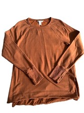 Athleta Women's S Orange Crewneck Raglan Long Sleeve Knit Pullover Sweatshirt