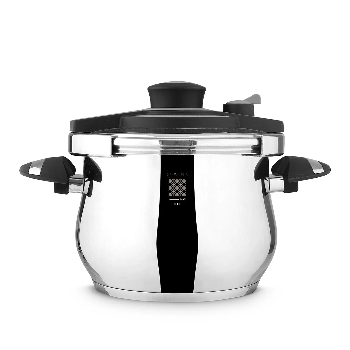 Serenk 6L Stainless Steel Pressure Cooker, Dishwasher Safe, Induction Compatible