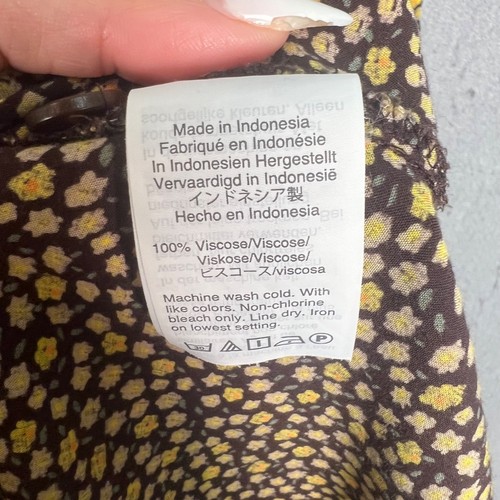 Madewell Womens Yellow & Brown Floral Button Down Midi Dress Size Small Viscose - Picture 4 of 8
