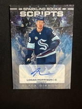 24-25 UD Black Diamond Hockey RC Sparkling Scripts Auto SRS-LM Logan Morrison