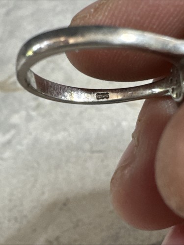 Banda y anillo llamativo aguamarina natural de plata de ley 925 talla 6,75 E50 - Imagen 16 de 18