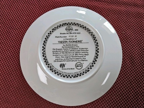 Plato de coleccionista Ted De Grazia flores - ¡como nuevo! - Imagen 2 de 2