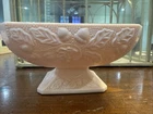 Vintage Shell Pink Milk Glass Dish-Acorn Pattern