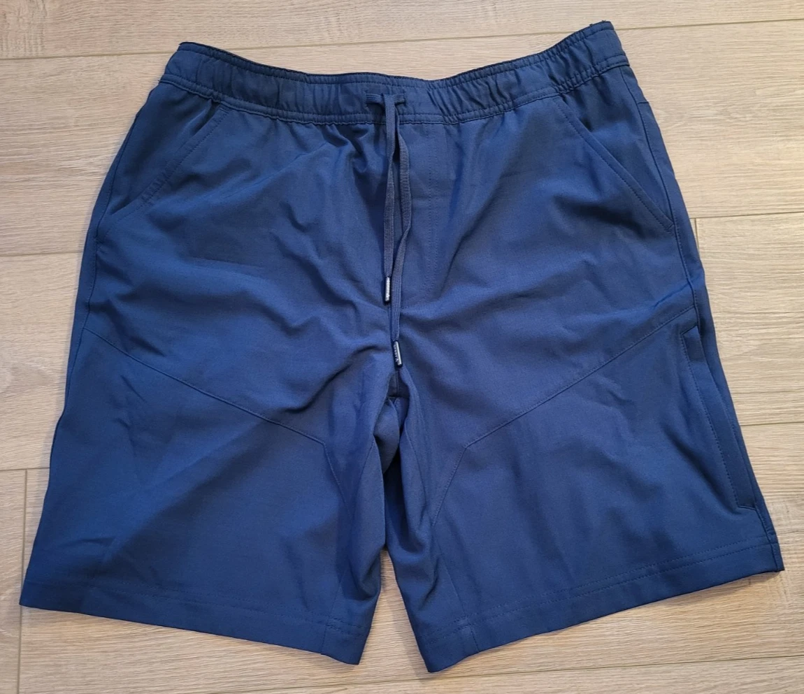 Gerry Men’s Pull-on Trail Shorts Blue Medium M Stretch Drawstring 9" Hiking Camp