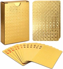 Gold Poker Playing Cards – Waterproof Luxury Deck for Games, Parties, Gifts