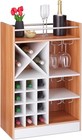 Freestanding Wine Rack with Glass Holder for 22 Bottles, Home Bar Cabinet