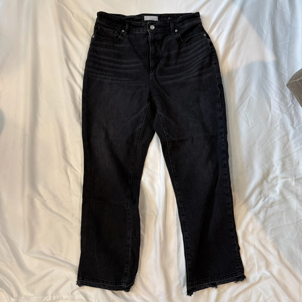 Jean Ann Taylor Loft Femme 27/4 – Coupe Straight Leg Cropped – Bleu