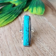 Awesome Turquoise Gemstone Ring 925 Sterling Silver Handmade Gift Ring PG8016