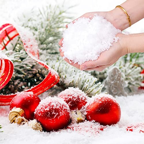 23 Ounces Fake Snow Decoration - Artificial Snow for Christmas Decoration, - Picture 2 of 7