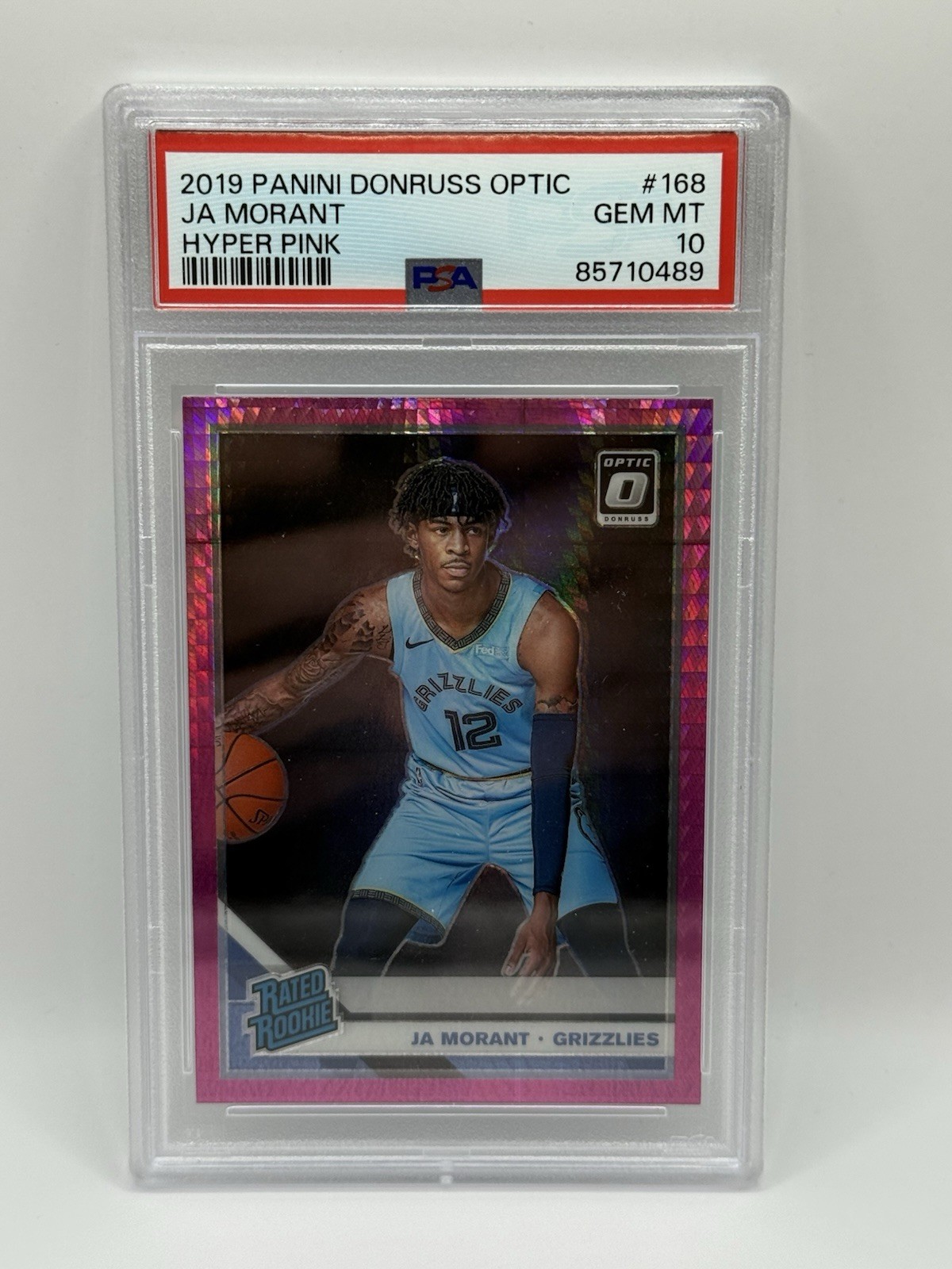 2019-20 Ja Morant Donruss Optic #168 Hyper Pink Rated Rookie Card RC PSA 10