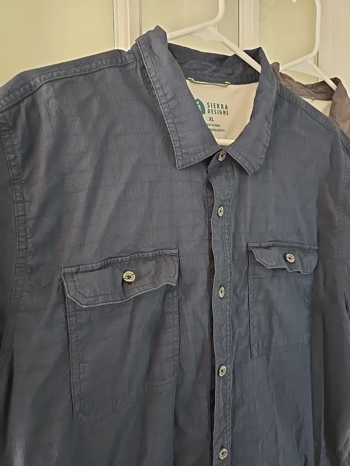 Lot of 2 Sierra Designs Short Sleeve Button Up Mens XL Camp Hike Casual Shirt - Image 3 of 4