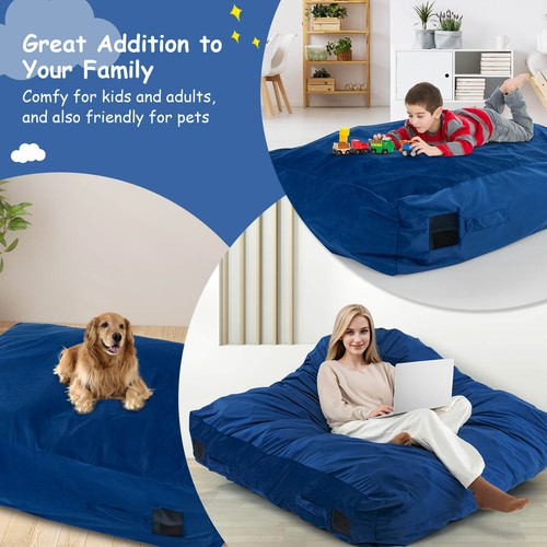 48" x 36" Crash Pad Sensory Mat w/ Foam Blocks and Washable Velvet Cover Blue - Picture 7 of 8