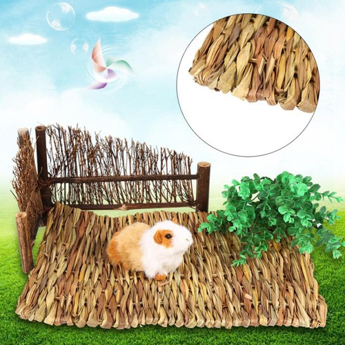 2 Pcs Large Size Rabbit Chew Mat Seagrass Mats Toy Straw for Rabbits - Picture 11 of 11