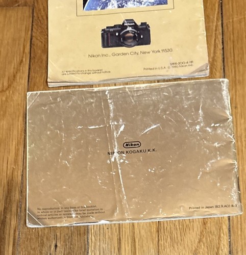 Vintage Nikon F3 35mm Film Camera Sales Brochure + F3 high eyepoint Instructions - Picture 5 of 10