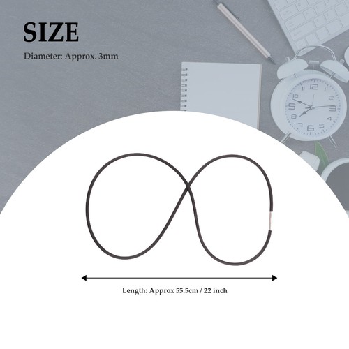 3mm Black Rubber Cord Necklace with Stainless Steel Closure - 22 Inch H6M66858 - Picture 3 of 3
