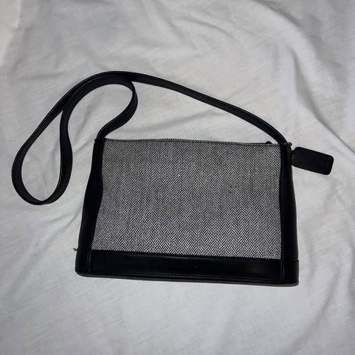 Coach 6124 Schultertasche Umhängetasche schwarz Leder Fischgrätmuster Vintage TOP - Bild 1 von 12