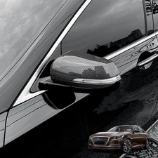 ABS Carbon Fiber Rearview Mirror Cover Trim Cap Trim For Genesis G80 2015-2020