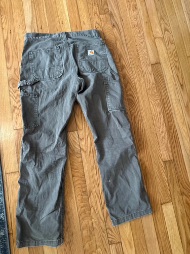 Carhartt Men’s Olive Green Relaxed Fit Twill Utility Work Pant Size 30x30 - Picture 7 of 8
