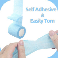6-Pack Self Adhesive Bandage Wrap 2Inch x 5 Yards, Elastic Athletic Tape, Tattoo