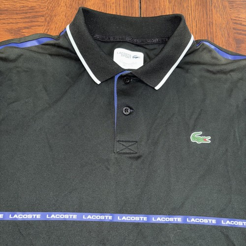Lacoste Sport Polo Shirt Men XXL Black Performance Active Ultra Dry Short Sleeve - Picture 3 of 6
