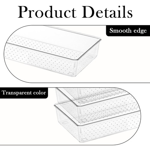 6 Stück Klar Schublade Organizer Tabletts Kunststoff Schublade Organizer Set 15 x 6 x 2... - Bild 3 von 8