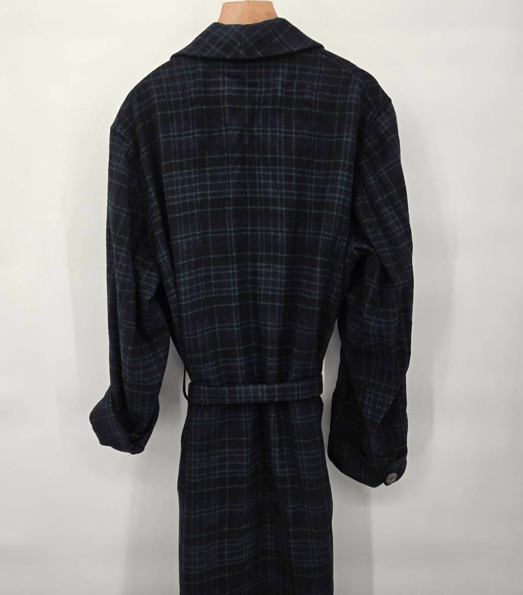 Pendleton Wool Plaid Robe Size Medium Vintage Gre… - image 7