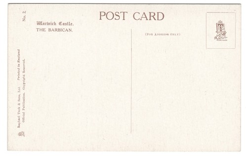 Warwick Castle Barbican Gatehouse Postkarte Warwickshire England - Bild 2 von 2