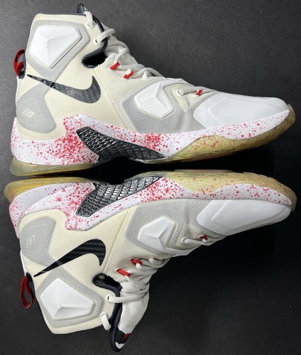 Nike LeBron 13 Friday the 13th 807219-106 Mens Size 8.5 White Basketball Shoes - Picture 15 of 22