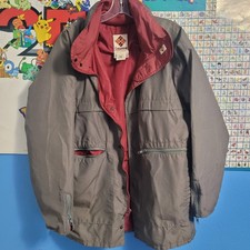 Vintage 80s Columbia Sportswear Red and Grey Light Jacket Technicolor Medium
