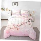  Pink Cherry Blossoms Comforter Set Girls Japanese Style Romantic Full Multi 15