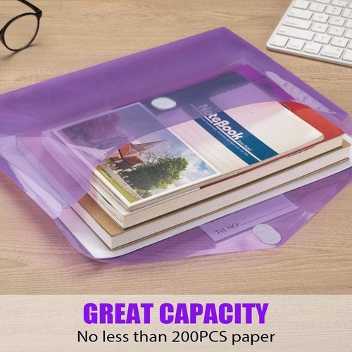 5-Pack Colorful Plastic Envelopes for Stylish Document Organization - A4 Size - Bild 9 von 9