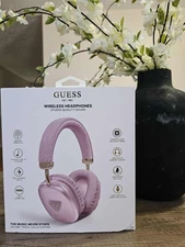 GUESS est. 1981 Wireless Bluetooth Headphones – Pink | Studio-Quality Sound