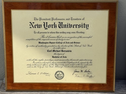 1960/65 ALPHA Epsilon PSI Fraternity Certificate * New York University DIploma - Picture 3 of 3