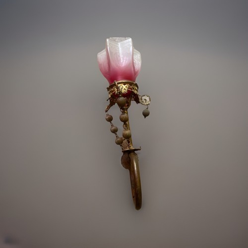 Antique Vintage Brass Victorian Gas Light Wall Sconce Adjustable Welsbach Shade - Picture 4 of 24