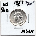 1957 D Silver  US 1/4 Dollar Coin - BU
