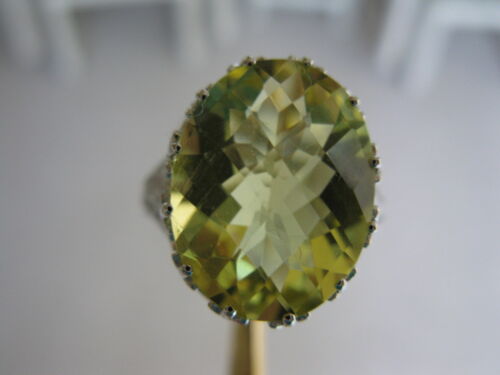 7.5ct FLAWLESS LEMON QUARTZ RING,VINTAGE ANTIQUE STYLE - Picture 3 of 10