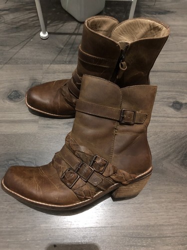 Anthro Latigo Sz 8.5 Paz Braid Booties Boho Brown Leather Western Boots Women’s - Picture 3 of 9