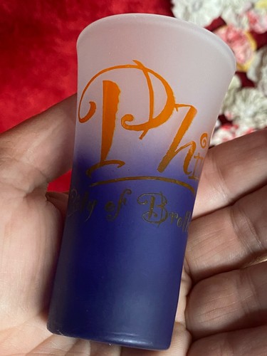 Philly City of Brotherly Love Tall Flared & Frosted Blue & White Shot Glass - Picture 6 of 6