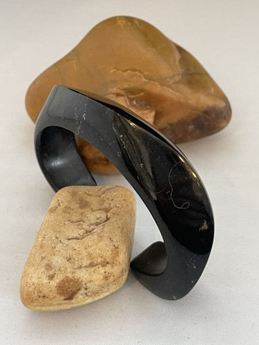 Wyoming Nephrite Jade Wearable Sculpted Cuff Bracelet Handmade by Teton Jade Art - Picture 1 of 13