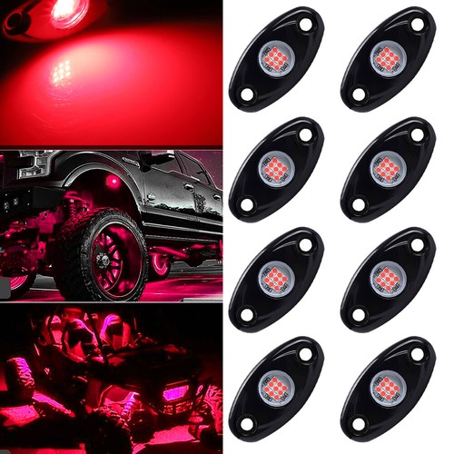 24pcs Red LED Rock Lights Underbody Trail Rig Glow Lamp Offroad SUV Pickup Truck - Picture 29 of 81