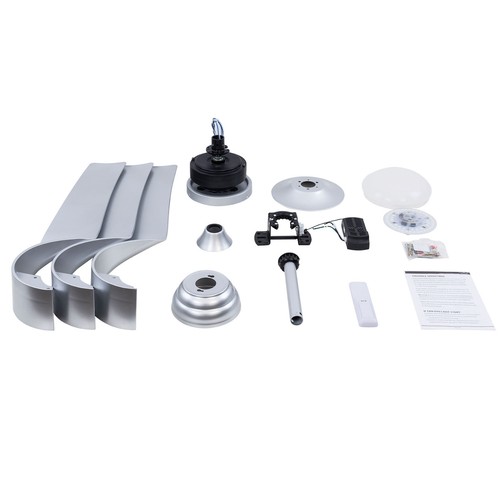 52 Inch Modern Ceiling Fan Light Silver Ceiling Fan Light With Remote Control - Picture 4 of 12