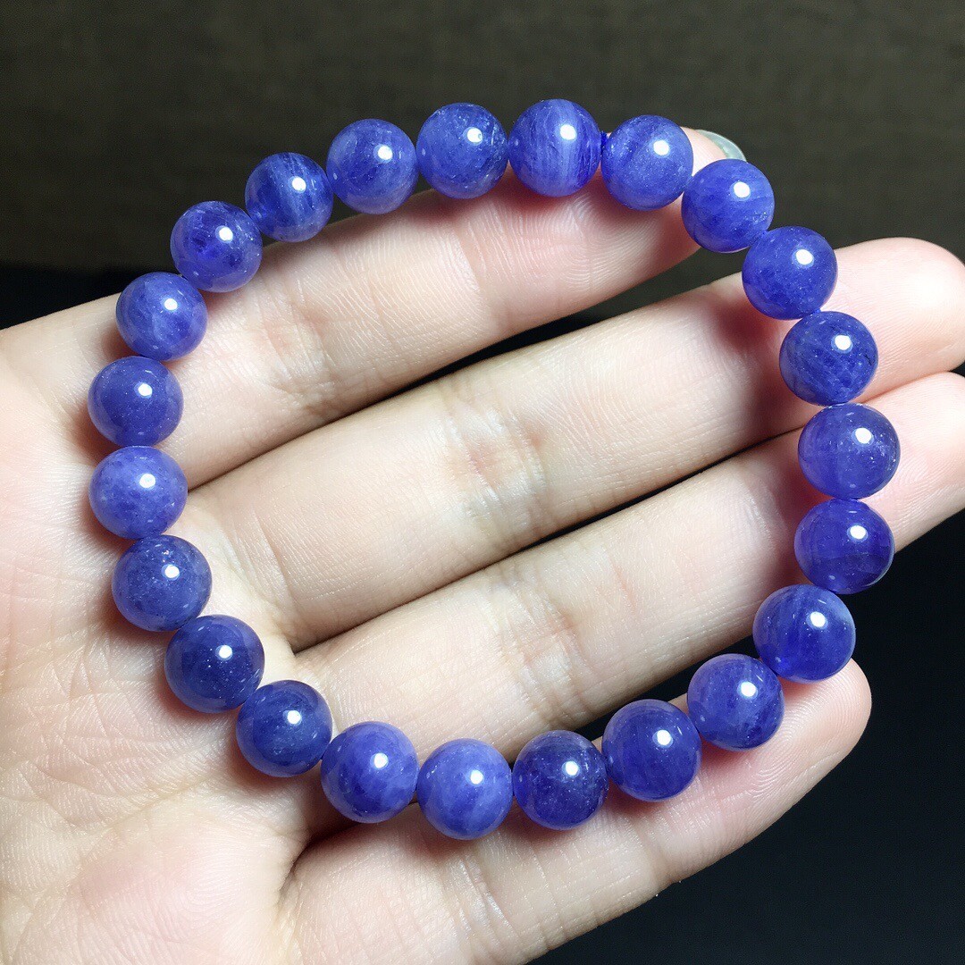 8.2mm Natural Tanzania Tanzanite Blue Zoisite Gemstone Bracelet AAAA Super opłacalna niska cena