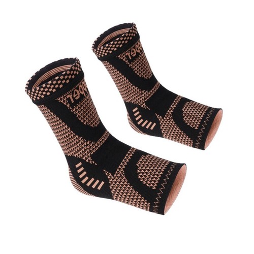 Sports Copper Ankle Brace Compression Sleeve Support Joint Fasciitis Pain Relief - Picture 17 of 18