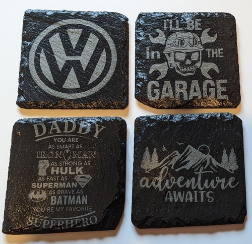 Photo Family Slate Coaster Personalise Names Logos Personalised Unique Gift - Picture 2 of 3
