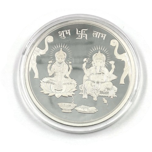 999 Pure Silver Ganesha Lakshmi MMTC Certified 100 Gram Sealed Coin - Picture 7 of 12