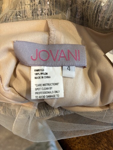 Jovani Formal Cocktail Mini Dress Beaded Sequins Scoop Back Women’s Sz 4 - Picture 4 of 6