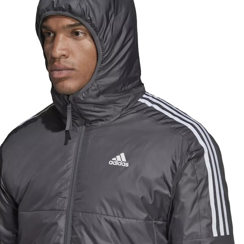 Chaqueta con capucha aislada Adidas Core para hombre gris talla XL nueva con etiquetas envío gratuito - Imagen 3 de 5
