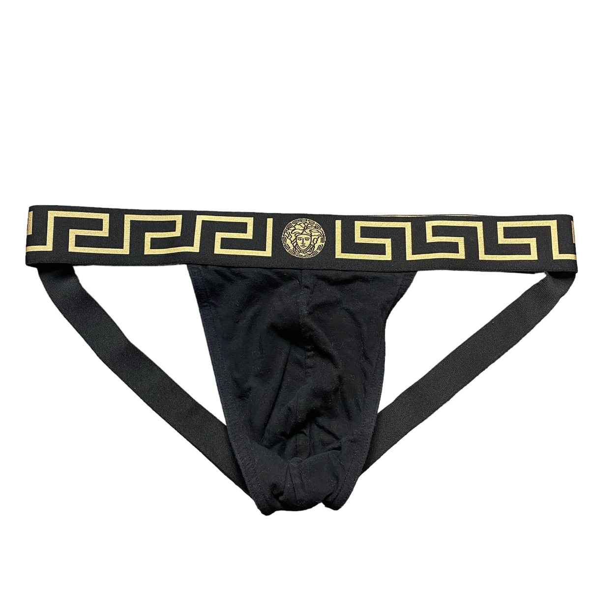 Men's Versace Collection Cotton Black Thong